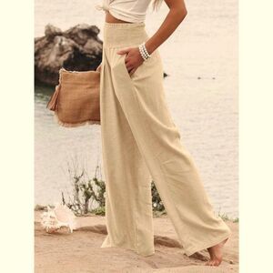 DEANE & WHITE 8 100% Linen Unisex High Waist Pants